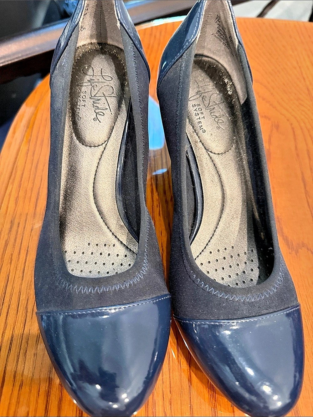 Naturalizer Patent Toe Pumps in Blue